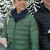 Amazing Winter Romance Jessy Schram Green Puffer Hooded Jacket