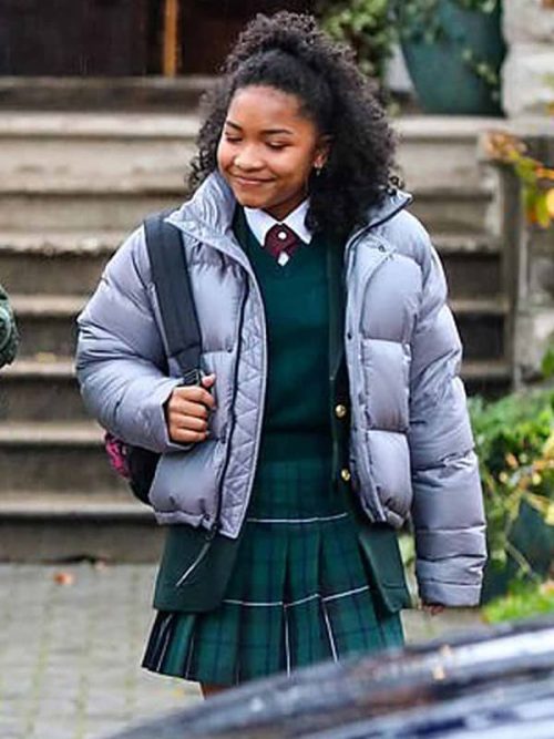 The Equalizer Delilah Grey Grey Puffer Jacket