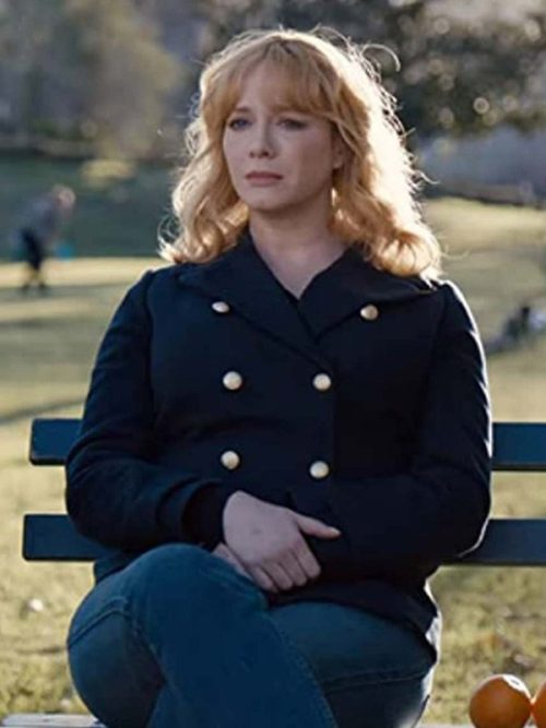 Good Girls Christina Hendricks Double Breasted Black Trench Coat