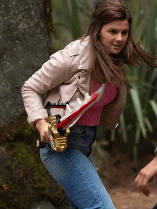 Hunter Deno Power Rangers Dino Fury Amelia Jones Biker Leather Jacket