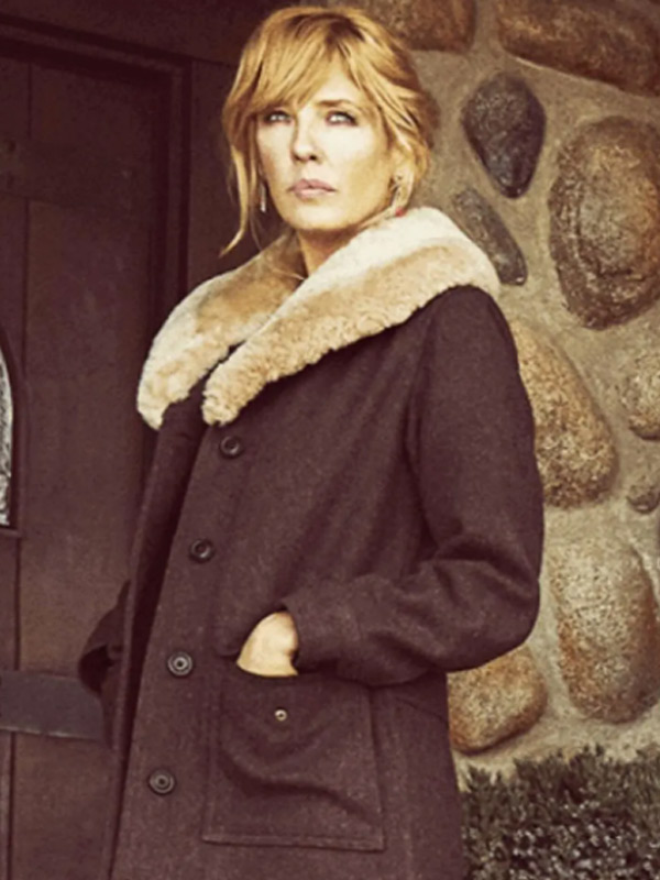 Pure Wool Yellowstone Beth Dutton Shearling Coat - Image 2