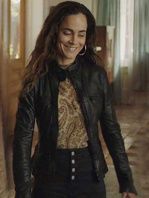 Alice Braga Queen of the South Teresa Mendoza Black Leather Jacket