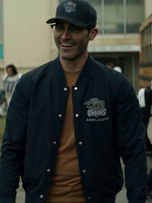 Clark Kent Superman and Lois Tyler Hoechlin Black Bomber Jacket