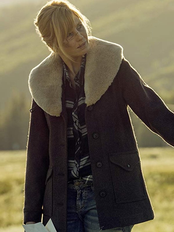 Pure Wool Yellowstone Beth Dutton Shearling Coat