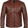 Cafe Racer Brown Distressed Jacket