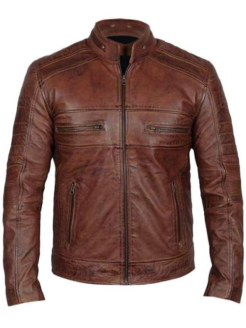 Cafe Racer Brown Distressed Jacket