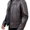 Cafe Racer Brown Motorcycle Leather Jacket