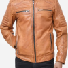 Cafe Racer Distressed Brown Leather Jacket