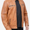 Cafe Racer Distressed Brown Leather Jacket