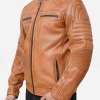 Cafe Racer Distressed Brown Leather Jacket