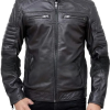 Padded-Black-Vintage-Leather-Motorcycle-Jacket
