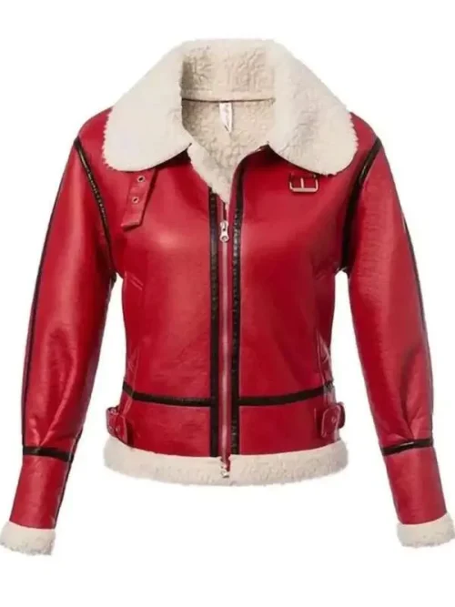 Christmas-Womens-Red-Real-Leather-Jacket