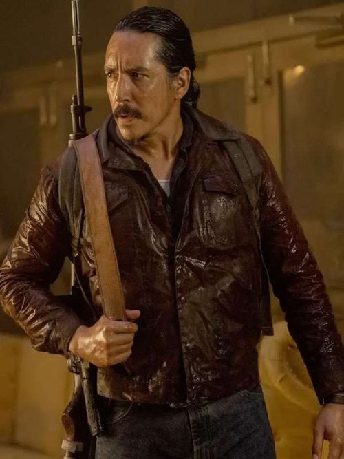 Gabriel Luna The Last of Us S02 Brown Leather Jacket