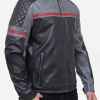 Grey Vintage Cafe Racer Leather Jacket
