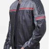Grey Vintage Cafe Racer Leather Jacket