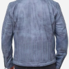 Grey Vintage Cafe Racer Leather Jacket For Men