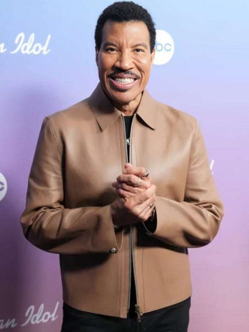 Lionel Richie American Idol S22 Brown Leather Jacket