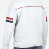 Men White Cafe Racer Jacket with Red and Black Stripes