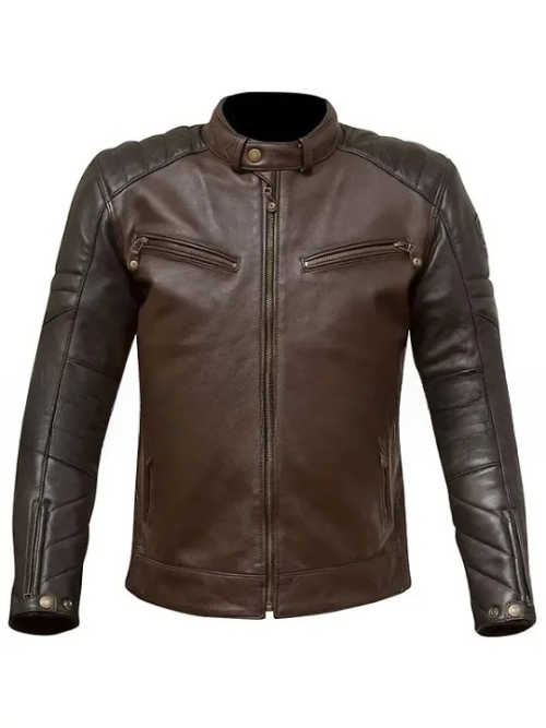 Men’s Classic Cafe Racer Brown Leather Jacket
