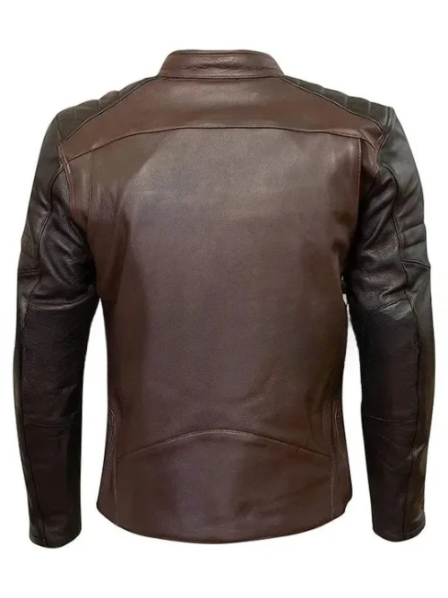 Men’s Classic Cafe Racer Brown Leather Jacket