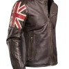 Biker Vintage Cafe Racer Brown Leather Jacket