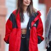 NYC-Emily-Ratajkowski-Red-Hooded-Jacket