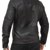 Snap tab Collar Style Biker Leather Jacket For Mens