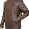Stylish Brown Leather Biker Jacket
