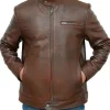 Stylish Brown Leather Biker Jacket
