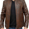 Stylish Brown Leather Biker Jacket