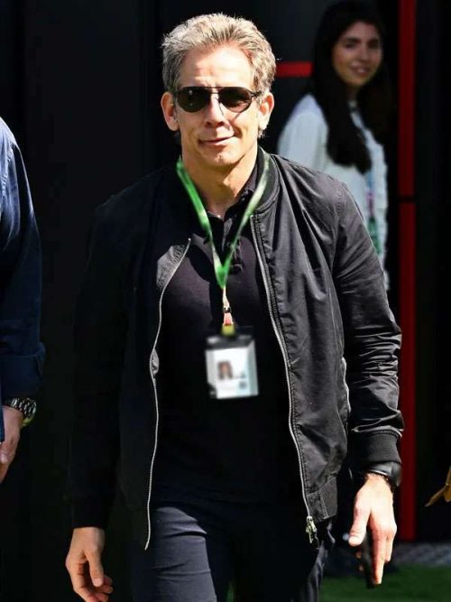 Men's Black Bomber Jacket - F1 Grand Prix Style