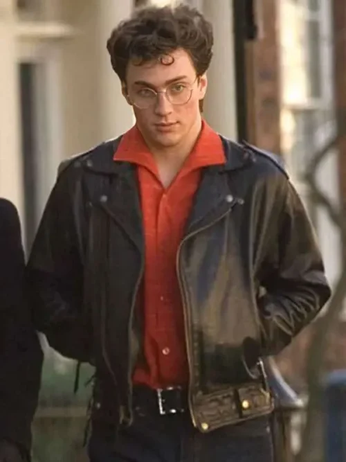 Men's Black Leather Jacket - Aaron Taylor-Johnson Style